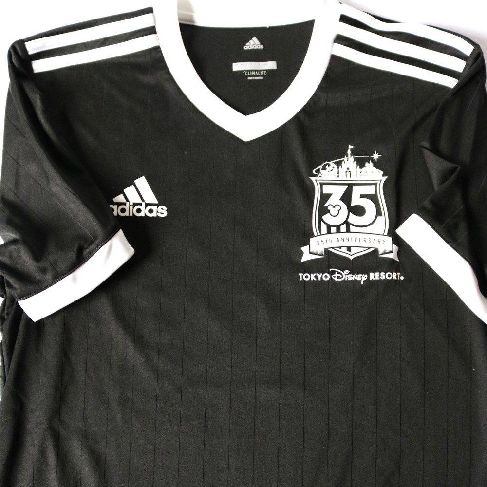 DISNEY Adidas Tokyo Resort 35th Anniversary Men's Large Black Climalite Shirt